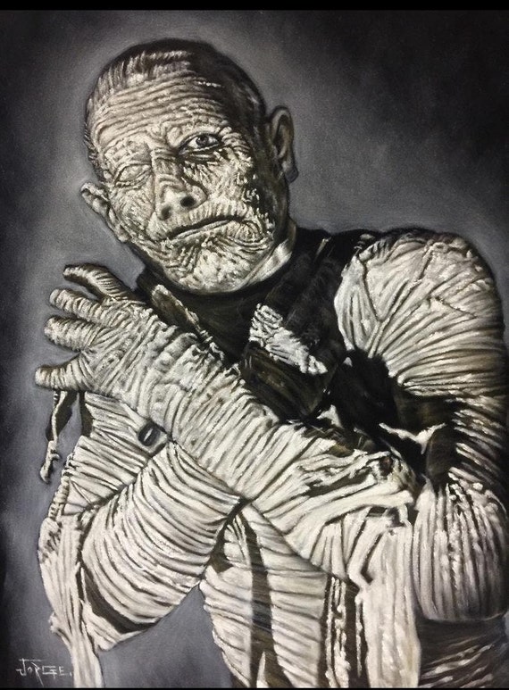 The Mummy Boris Karloff Classic Monsters Horror Goth Black Velvet Oil  Painting Hand Painted Signed Art - Etsy Ireland