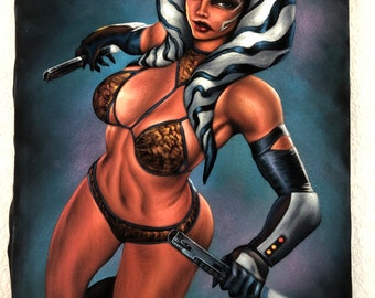 Ahsoka Tano Porn Literature - Star Wars Sexy Jedi Ahsoka Tano Black Velvet Oil Painting Handpainted  Signed Art - Etsy