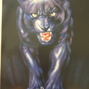 Black velvet panther painting - Etsy 日本
