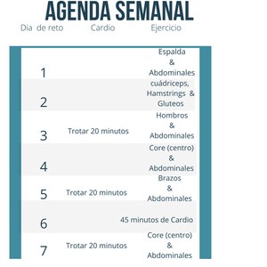 Exercise agenda for 35 Days