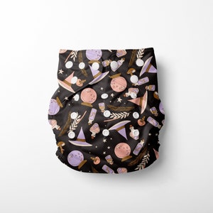 Witches Brew Eco-Friendly Cloth Pocket Diapers | AWJ Athletic-Wicking Jersey | Reusable Cloth Diapers | Waterproof Adjustable Cloth Nappies