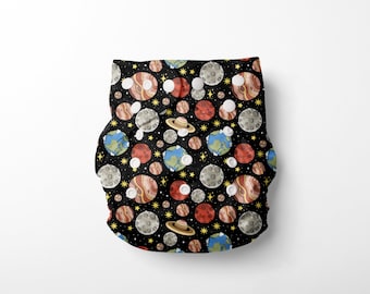 Space Time Eco-Friendly Cloth Pocket Diapers | AWJ Athletic-Wicking Jersey | Reusable Cloth Diapers | Waterproof Adjustable Cloth Nappies
