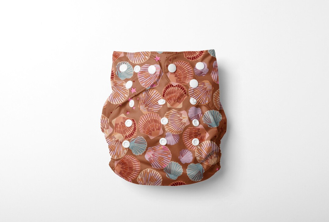 Seashells AWJ Cloth Pocket Diapers | Athletic Wicking Jersey Reusable ...