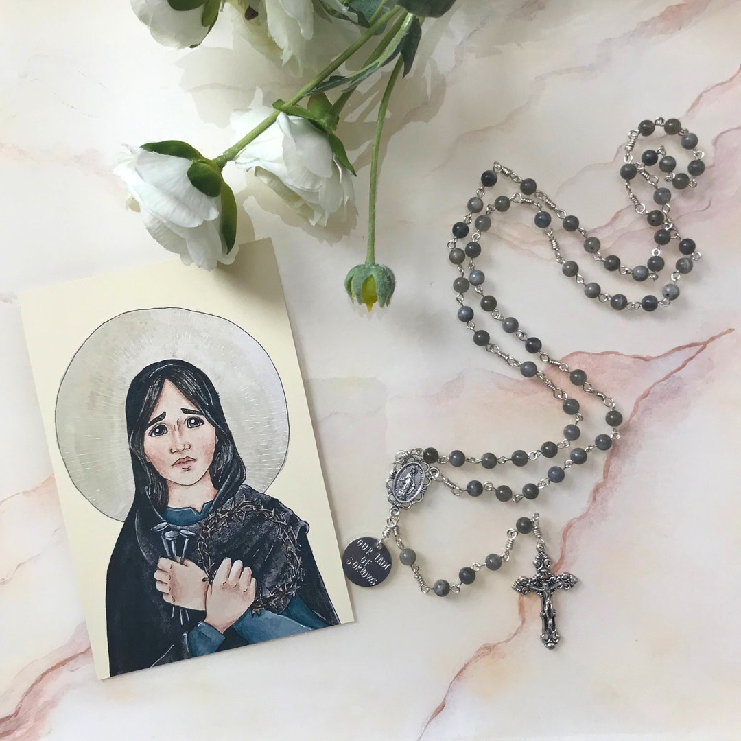 Our Lady of Sorrows Rosary and Holy Card - Etsy