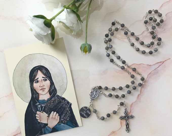 Our Lady of Sorrows Rosary and Holy Card - Etsy