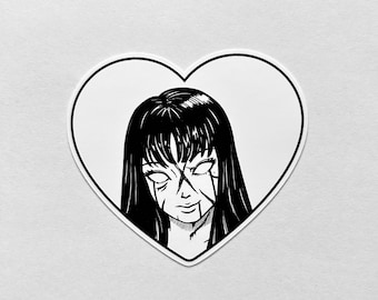 Horror Manga Tomie Heart Sticker Flake | Japanese Horror Vinyl Sticker