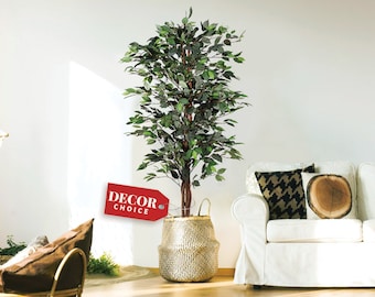 Artificial Trees for Home Décor Indoor - Fake Plants & Faux Plants Indoor - , Plants for Living Room Décor , Ficus Tree- 6 Feet