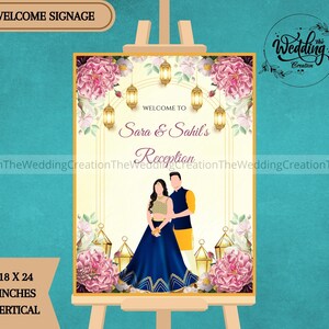 Indian Wedding Reception sign, Indian Reception sign & Indian Reception Welcome signs as Welcome to Reception sign, Indian Reception signage