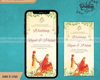 Digital Wedding invitations, Indian Wedding invites, Hindu Wedding invites as Phera Invites, Indian Wedding invitation & Hindu Wedding cards