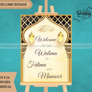 Muslim Welcome Sign Nikkah, Nikah Welcome Sign & Nikah Welcome sign, Welcome to Nikah Muslim signage, Nikkah signages as Muslim Wedding Sign