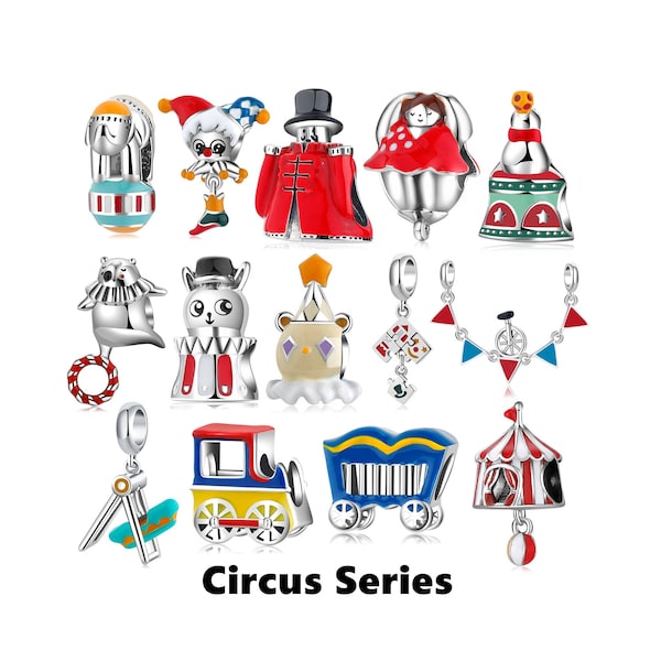 Circus Series Charm, Carnival Festival, 925 Sterling Silver Charms, Charm For Bracelet, Pendant For Necklace, DIY Charm