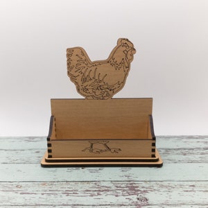 Titular de la tarjeta de visita de pollo para escritorio, titular de la tarjeta de escritorio, huevos frescos de granja, gran regalo para los agricultores, amantes del pollo!