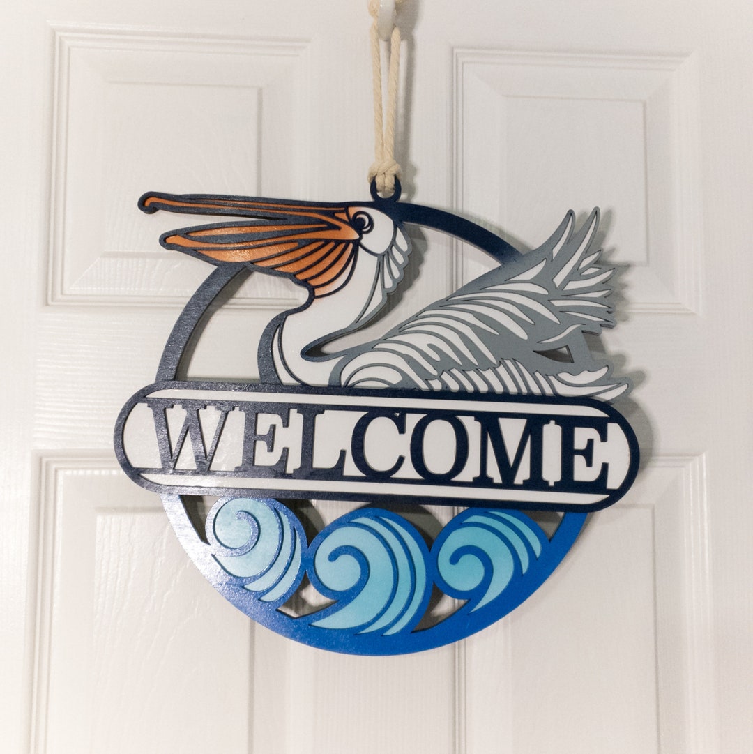 Pelican Wall Decor, Beach House Decor, Coastal Accents, 3D Layered