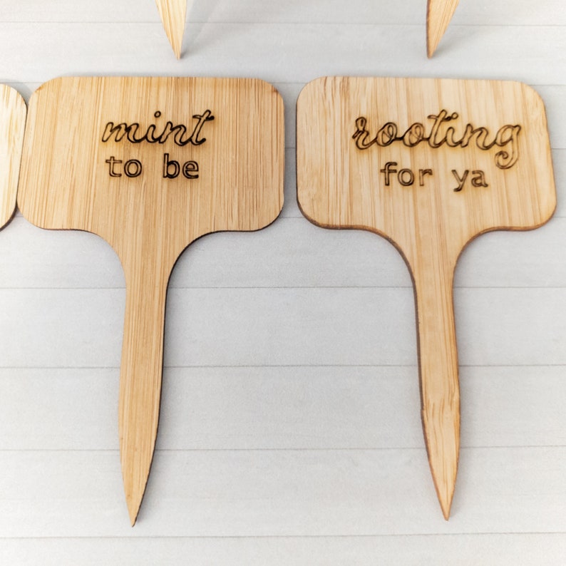 Funny Plant Labels Bamboo Garden Markers Herb Garden Labels Etsy