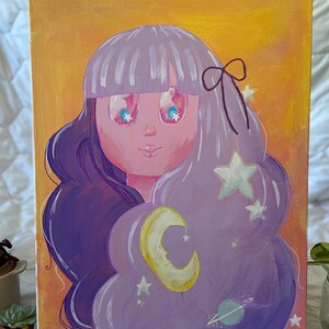 Nadia, original pop art painting on canvas, colorful acrylic art