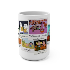 Mug 15oz, Halloween Peanuts Charlie Brown and Snoopy Trick or Treat, Halloween Coffee Cup, Spooky Charlie Brown Mug, Halloween Decor,