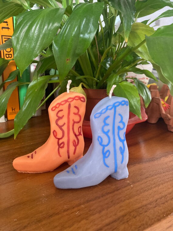 Mini Cowboy Boot Shaped Candle 100 Soy Wax Handmade Novelty