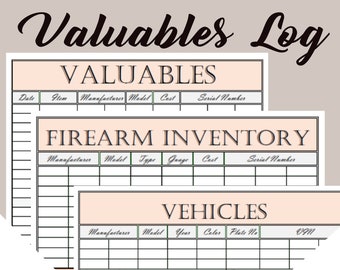 Weapon Log Gun Log | Gun Tracker | Gun Inventory - Etsy Canada