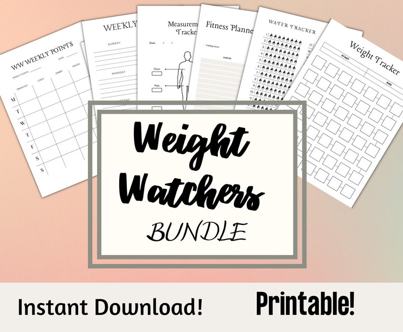 Printable Weight Watchers Bundle Points Tracker Diet Plan - Etsy
