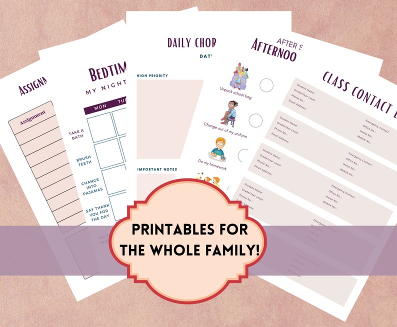 Printable Mom Planner and Organizer Bundle Planners and Etsy