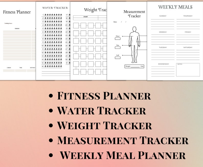 Printable Weight Watchers Bundle Points Tracker Diet Plan Tracker Body ...