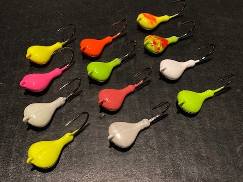 10 Testine Jig SPARKIE BLOOD ORANGE Con GREEN – BLACKFISH Tautog T&A JIGS