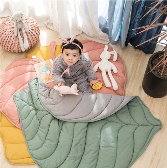 Baby Kinder Blattform Baumwolle Spielteppich Krabbeldecken Schlafmatte 