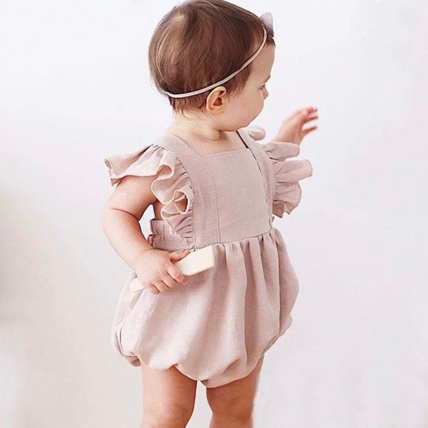 Baby Linen Dress Etsy