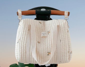 Quilted Baby Bag, Stylish Diaper bag, Baby Diaper Bag , Mummy Shoulder Bag,  Embroidered Quilted Baby Bag, Pram Bag, Nappy Bag