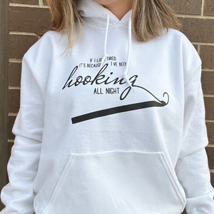 Regular hoodie with Crochet/Knitting Graphic