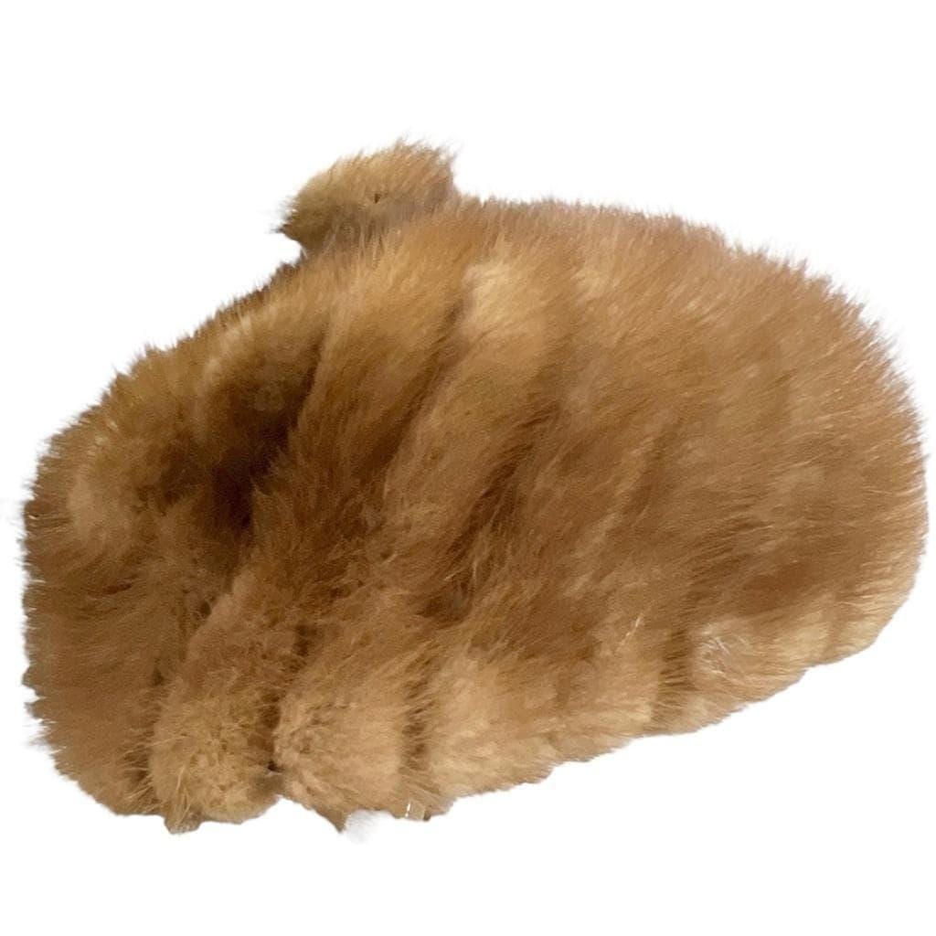 カナダ製ミンク帽子 美品 CANADA KATES Boutique hat 本物！ミンク帽子 黒 直径20cm レザー