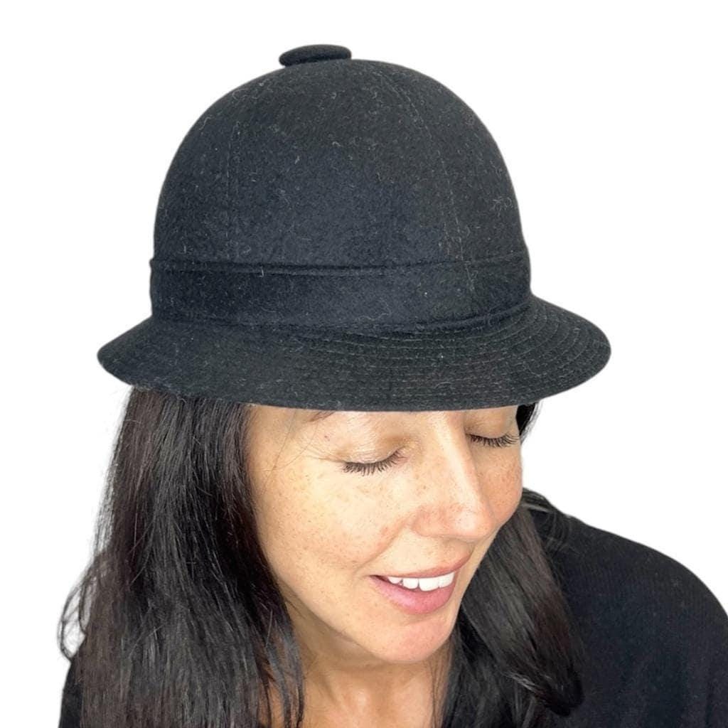 Vintage Paris Elegance black 100% wool pith safari hat S 55cm Vintage Paris Elegance France Black 100% Wool Felt  main image 4