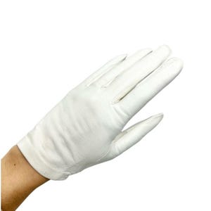 Vintage Made in Hungary white leather short driving gloves 7