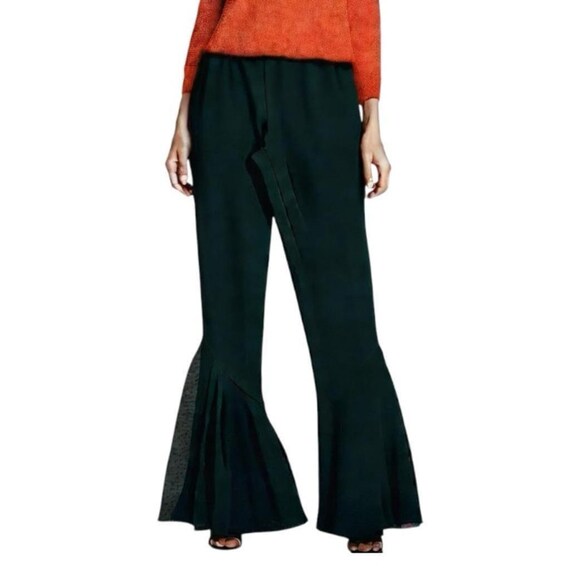 Joseph, Vintage Joseph Ribkoff Black Chiffon Flamenco Pants, Wide Leg