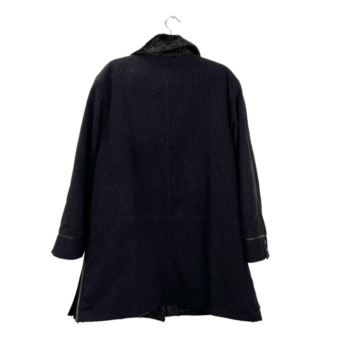 Vintage 90s Baronia wool cashmere grey black minimal oversized car coat XL, foto 4 de 5