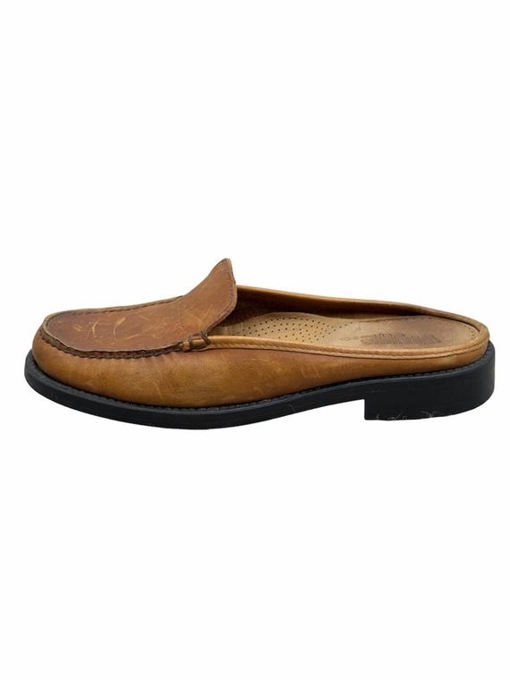 G.H. Bass, VTG 90s GH Bass & Co WEEJUNS old money brown leather slip on mules loafers 8.5