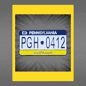 Pittsburgh Pennsylvania PA License Plate Enamel Lapel Pin
