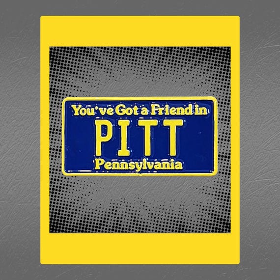 Pennsylvania PA License Plate You've Got A Friend in... PITT Enamel Lapel Backpack Hat Pin