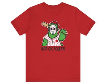 Filadelfia / Béisbol ADULTO Red October Phanatic Halloween Jason Camiseta Unisex para Hombre Mujer S-3XL