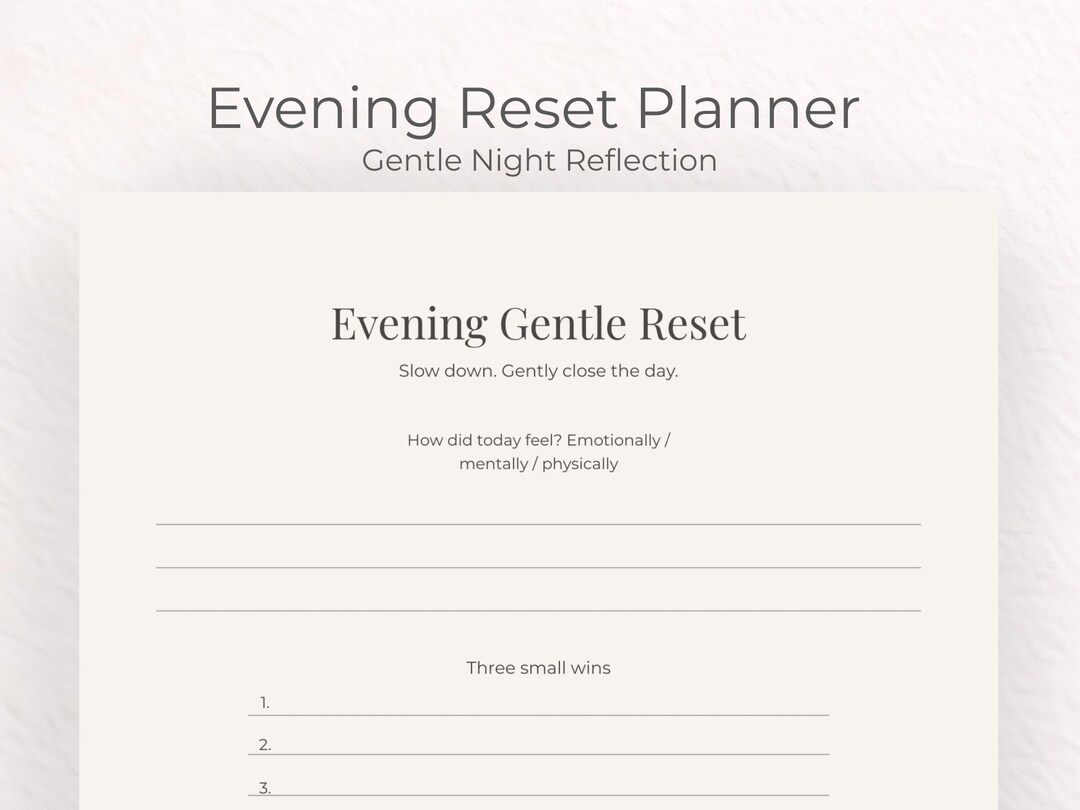 Night Routine Tracker Printable | Evening Reset Planner | Self Care ...