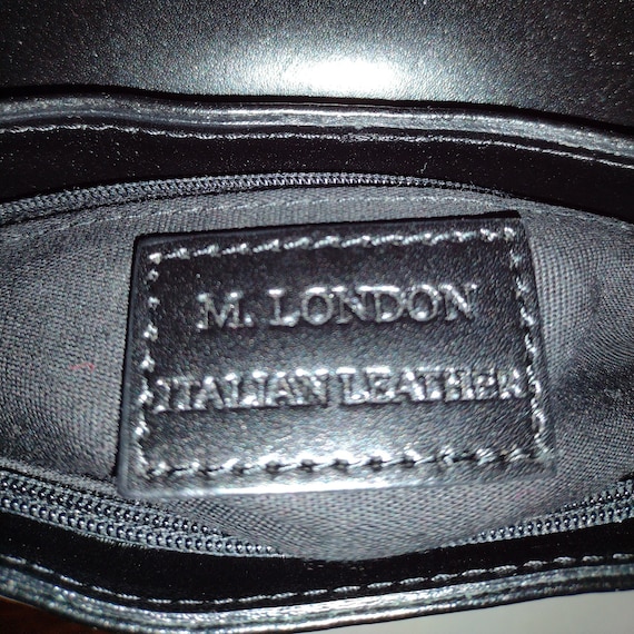 Vintage M. London Italian  Black Leather Purse.  … - image 6