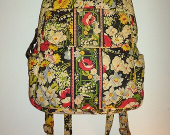 ヴェラブラッドリー Quilted amy back pack 花柄 レザー 黒 ヴェラブラッドリー Quilted amy back pack 花柄 レザー 黒