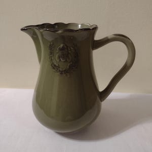 Vintage Bumble Bee Pitcher. Home Essentials, And Beyond. Color Olive. Size 7.5&quot; Tall. Made In China.