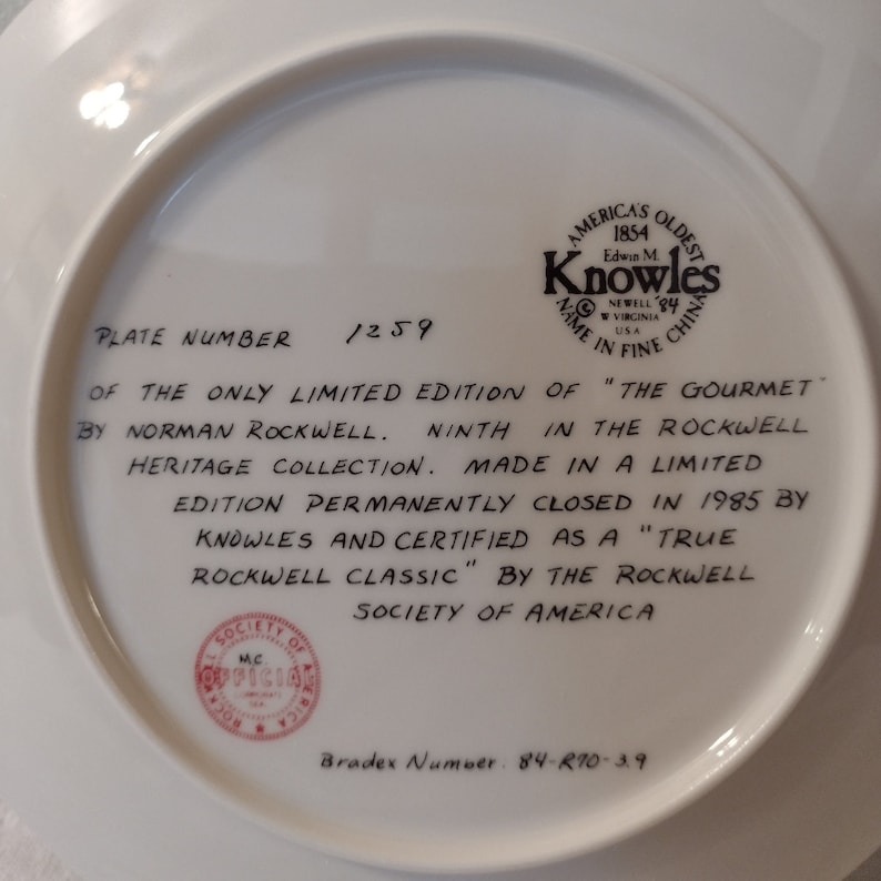VINTAGE Norman Rockwell Plate 1984- #1259-limited Edition Ninth in the ...