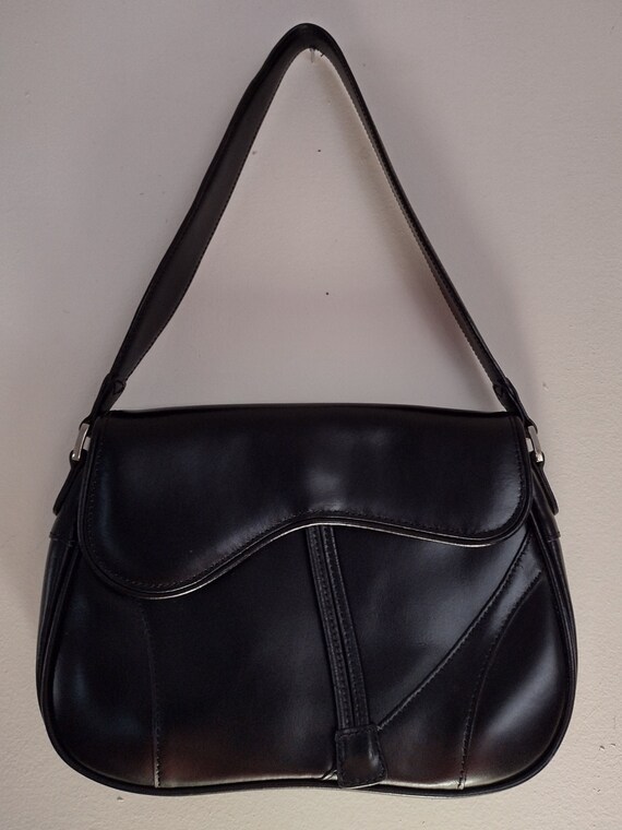 Vintage M. London Italian  Black Leather Purse.  … - image 5
