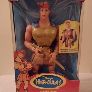 Vintage HERCULES 1996. Disney Golden Glow Action Figure. Size 12&quot; Tall. New Condition.