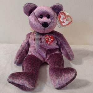 Vintage Signature Bear. TY Beanie Babies Collection. Size 9.5&quot; Tall. Handmade In China.