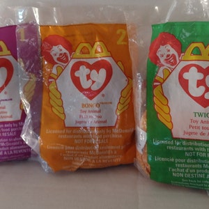 Vintage set of 12 McDonald&#39;s TY Teenie Beanie Babies Year 1998, Tush Tag Says 1993. Collectable