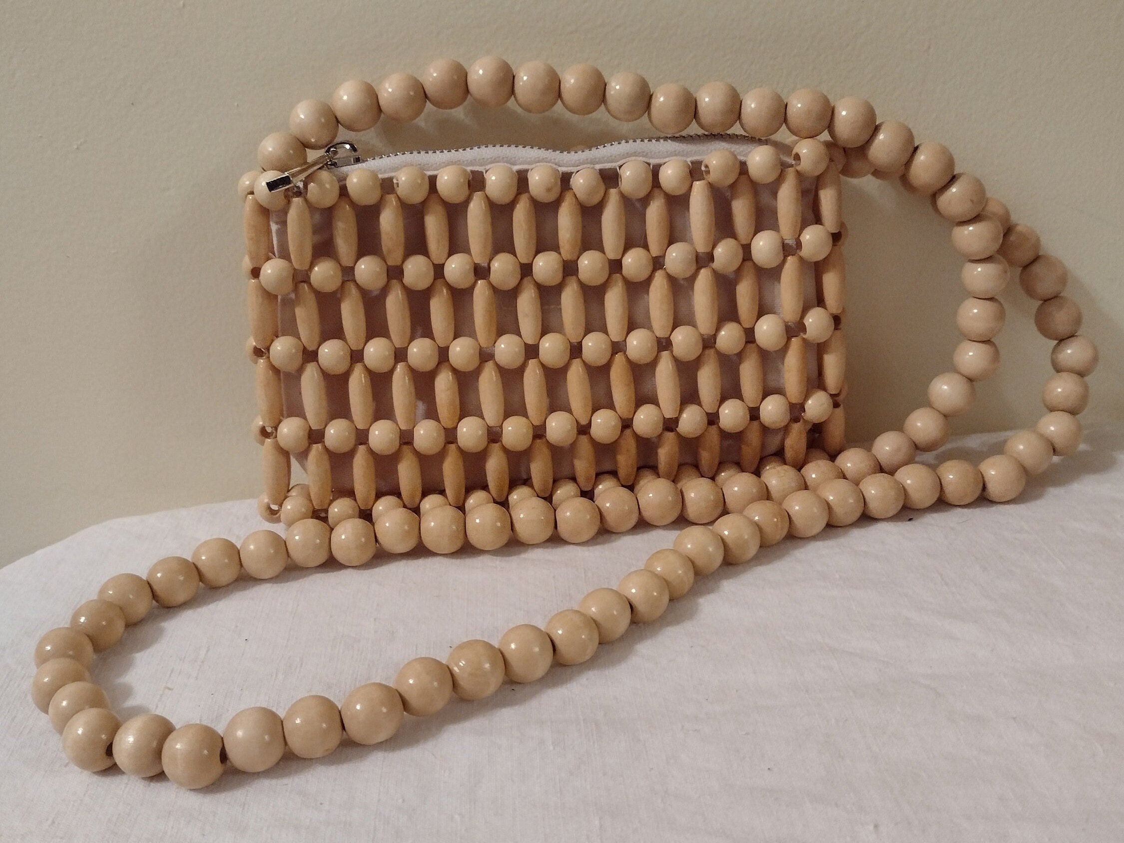  Semetall 4Pcs Wooden Beaded Bag Handles,Beaded Purse