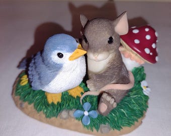 チャーミングテイルズ ネズミのどんぐり置物：「私たちの友情は黄金